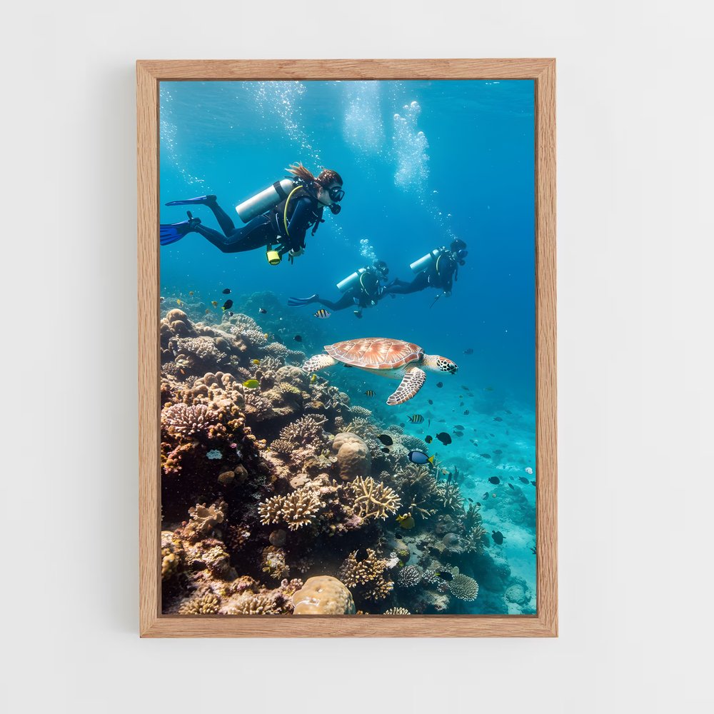 Poster Rêves Sous-Marins – affiche Plongeon depuis une plateforme (vue 4)